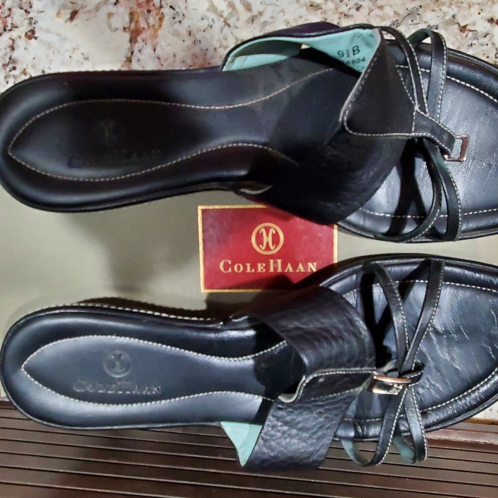Cole Haan Black slip on sandals